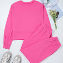  Vera Raw Edge Half Buttons Pullover and Jogger Pants Set