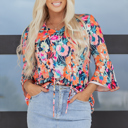 Black Small Verakina Flare Sleeve Tied Blouse