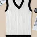  Veronica Eyelet Knit V Neck Sweater Vest