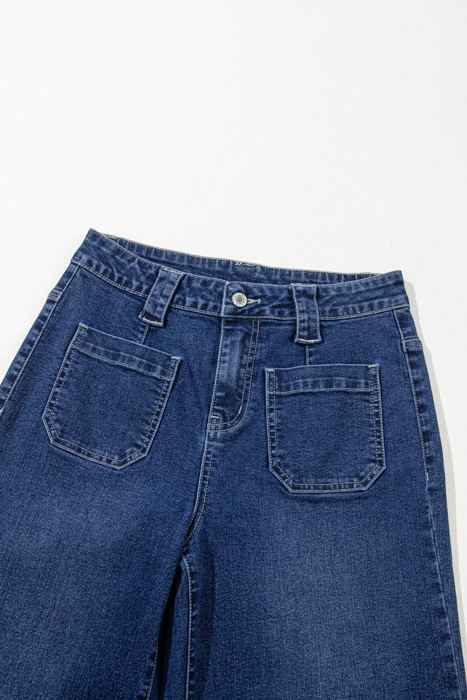 Victoria Wide Leg Pocketed High Waist Jeans