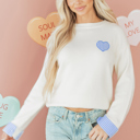 White Small Vienna Cuffed Drop Shoulder Sweater