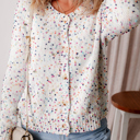  Vienna Rhinestone Decor Confetti Sweater
