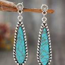 Silver Vintage Bohemian Turquoise Earrings