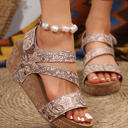  Vintage Floral Hollowed Platform Sandals