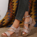  Vintage Floral Hollowed Platform Sandals