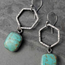  Vintage Turquoise Geometric Drop Earrings