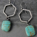  Vintage Turquoise Geometric Drop Earrings