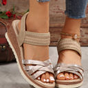  Violet Criss Cross Platform Sandals