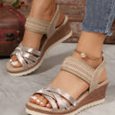  Violet Criss Cross Platform Sandals