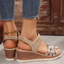  Violet Criss Cross Platform Sandals