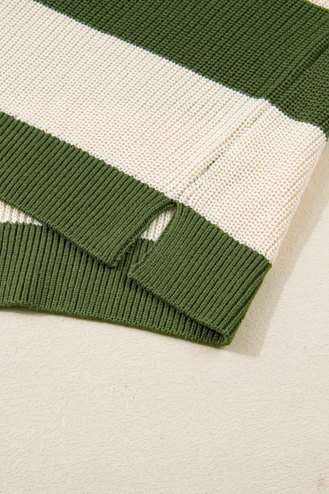 Violet Stripe Colorblock Notched PLUS Sweater