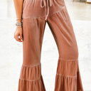 Straw Yellow Medium Violeta Tiered Bell Bottom Pants