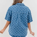  Violette Checkered Textured Short Sleeve