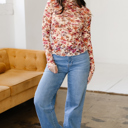  Virginia Floral Print Mesh Long Sleeve Top