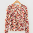  Virginia Floral Print Mesh Long Sleeve Top