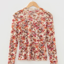  Virginia Floral Print Mesh Long Sleeve Top