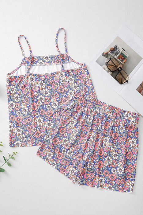 Virginia Floral Spaghetti Straps Tank Top and Shorts Set