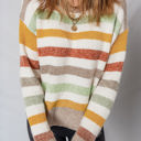  Vivian Stripe Crew Neck Sweater