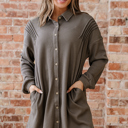  Viviana Taupe Waffle Knit Shirt