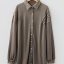  Viviana Taupe Waffle Knit Shirt
