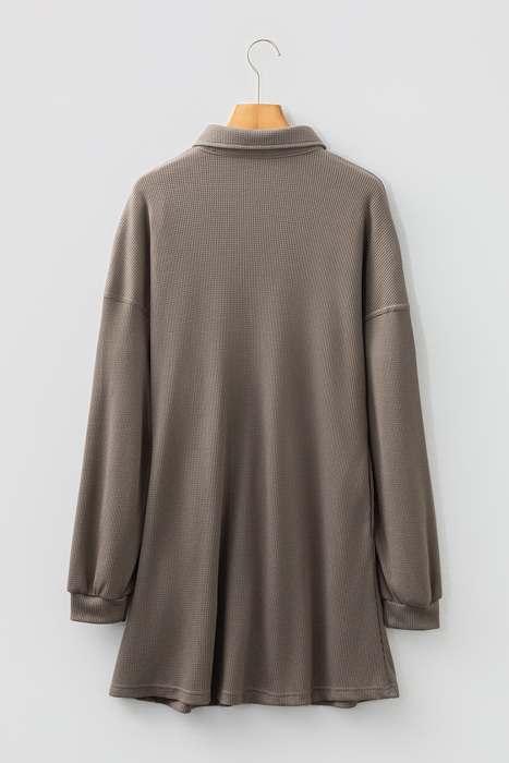 Viviana Taupe Waffle Knit Shirt