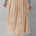  Vivienne Embroidered Mesh Overlay Long Skirt