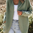  Waffle Knit Open Front Cardigan