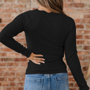  Waverly Sleeve Ribbed top Long Sleeve Top