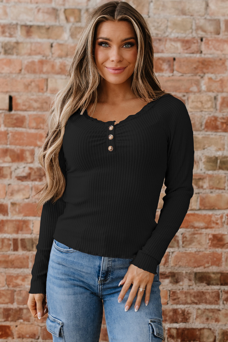 Waverly Sleeve Ribbed top Long Sleeve Top