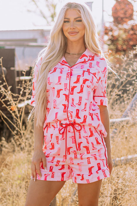 Western Cowgirl Boots Pajama Set