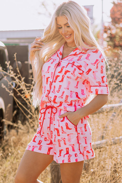 Western Cowgirl Boots Pajama Set