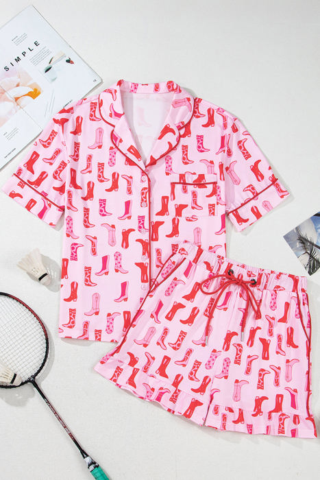 Western Cowgirl Boots Pajama Set