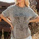  Western Steer Head Tie Dye Tee