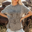  Western Steer Head Tie Dye Tee