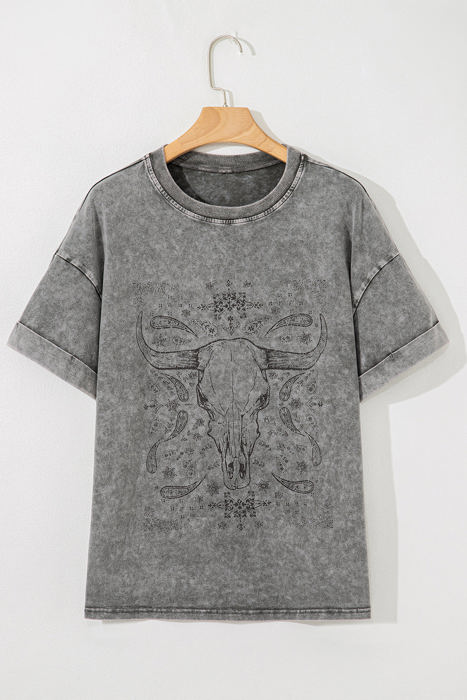 Western Steer Head Tie Dye Tee