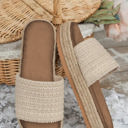  White Boho Woven Non-slip Wedge Slippers