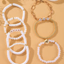  White MAMA Heart Pearl Layer Bracelet