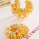  White Rhinestone Spiral Earrings