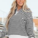  Amara Stripe Oversized Sweatshirt