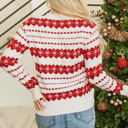  Rosalie Patterned Crew Neck Loose Sweater