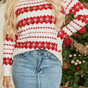  Rosalie Patterned Crew Neck Loose Sweater