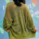  Whitley Crochet Knit Open Cardigan