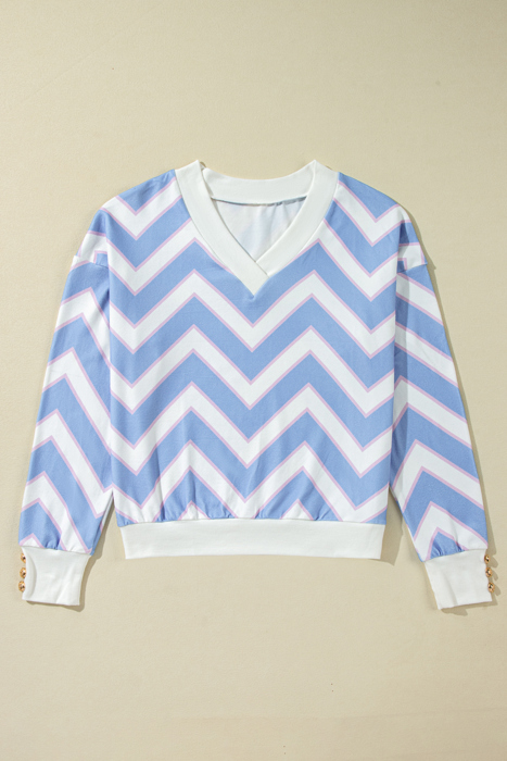 Whitney Striped Print Oversized Top