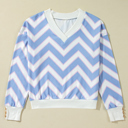 Blue XL Whitney Striped Print Oversized Top