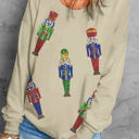 Beige Medium Willa Sequined Nutcracker Doll Casual Sweatshirt