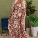  Willow Floral Shirred Square Neck High Waist Maxi Dress
