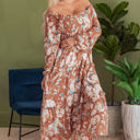  Willow Floral Shirred Square Neck High Waist Maxi Dress