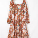  Willow Floral Shirred Square Neck High Waist Maxi Dress