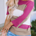  Willow Stripe Knit Half Sleeve Sweater