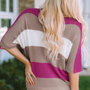  Willow Stripe Knit Half Sleeve Sweater